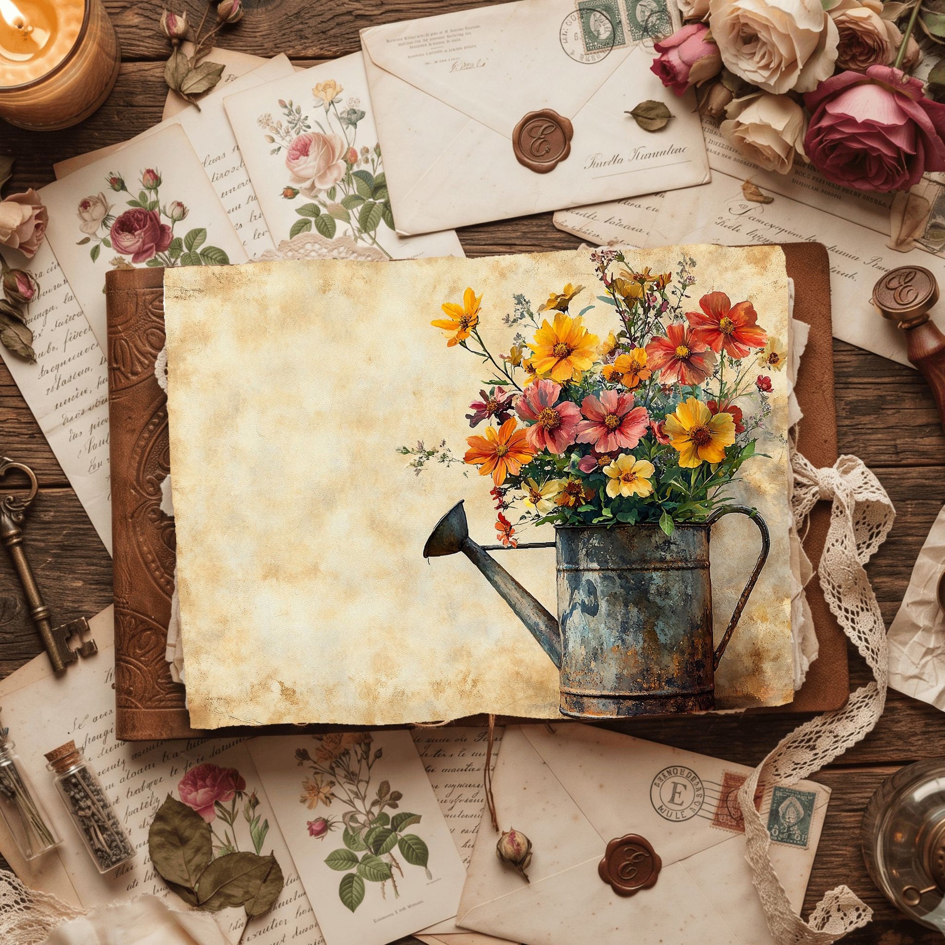 Wildflower Watering Can Paper