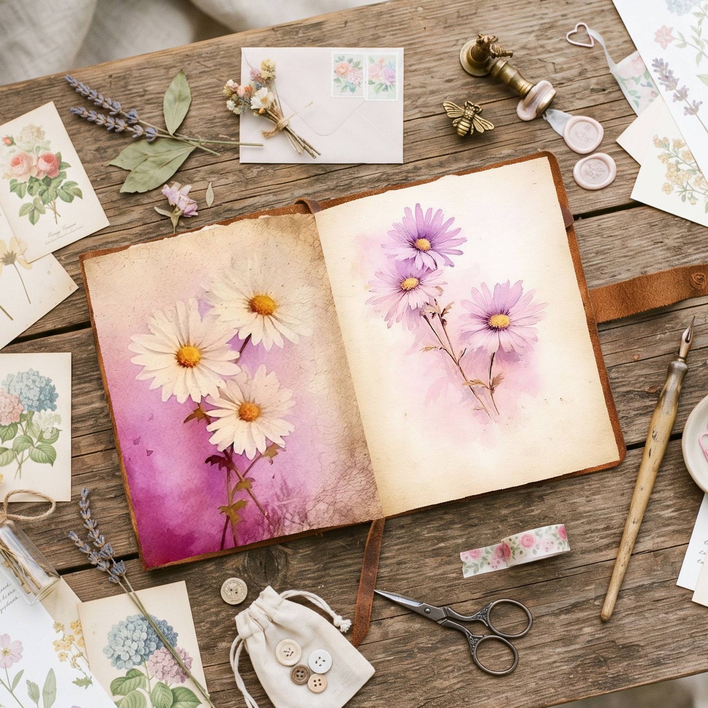 Daisy Fuchsia Hues Double Pages