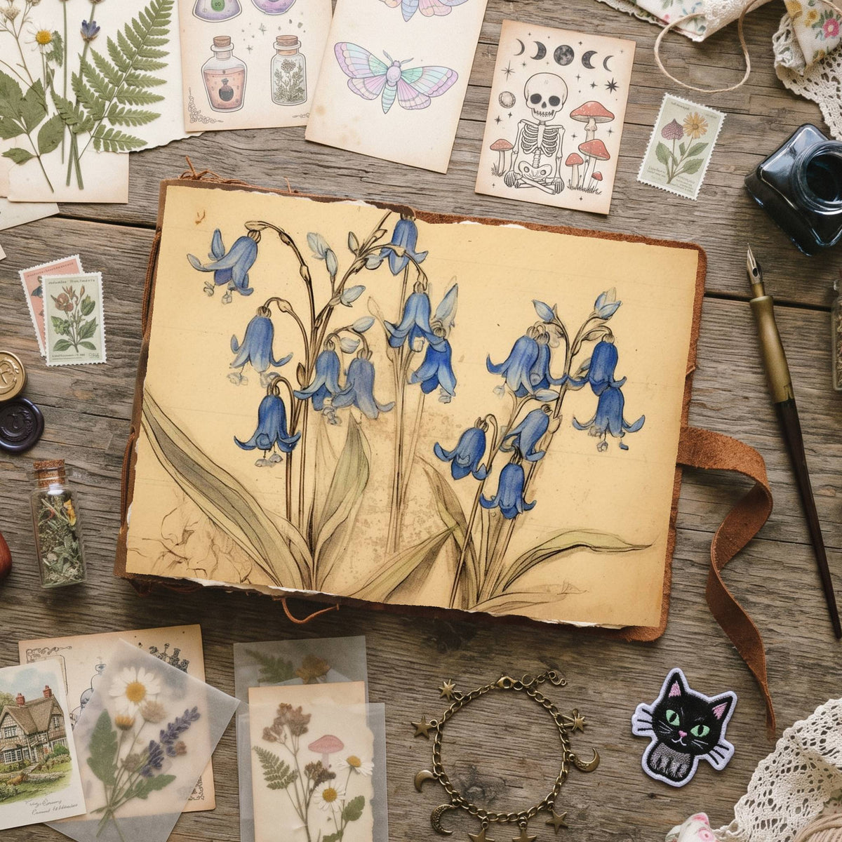 Blue Bell Flowers Digital Papers