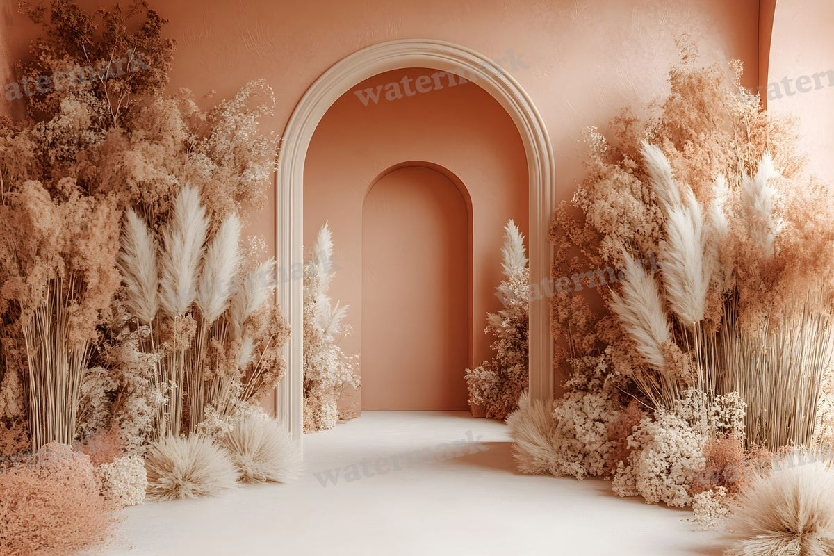 Boho Beige Arch Backdrop Images