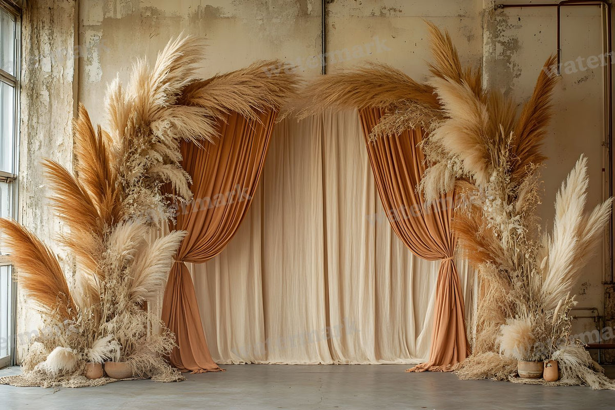 Boho Pampaarch Backdrop Images