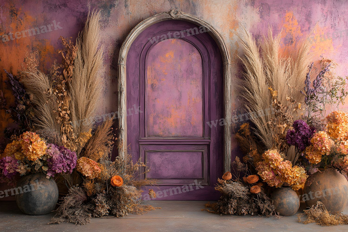 Boho Purple Arch Backdrop Images