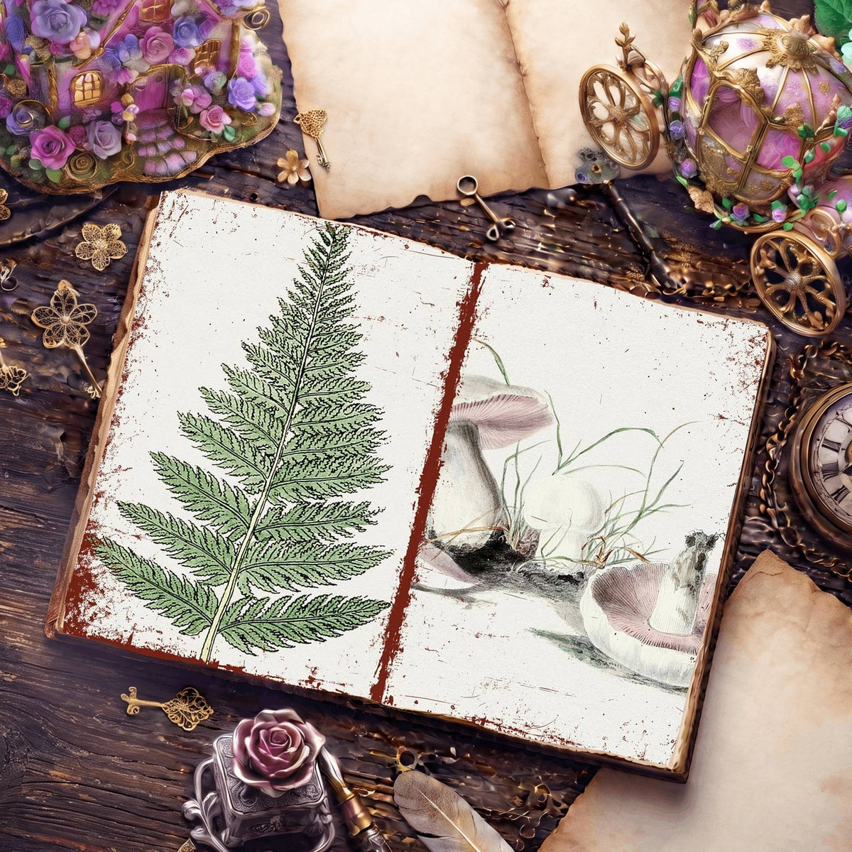 Botanical Illustrations Digital Papers