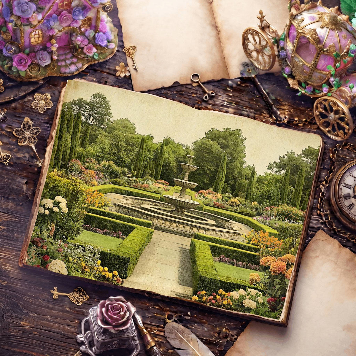 Botanical printable junk journal paper, page preview 16