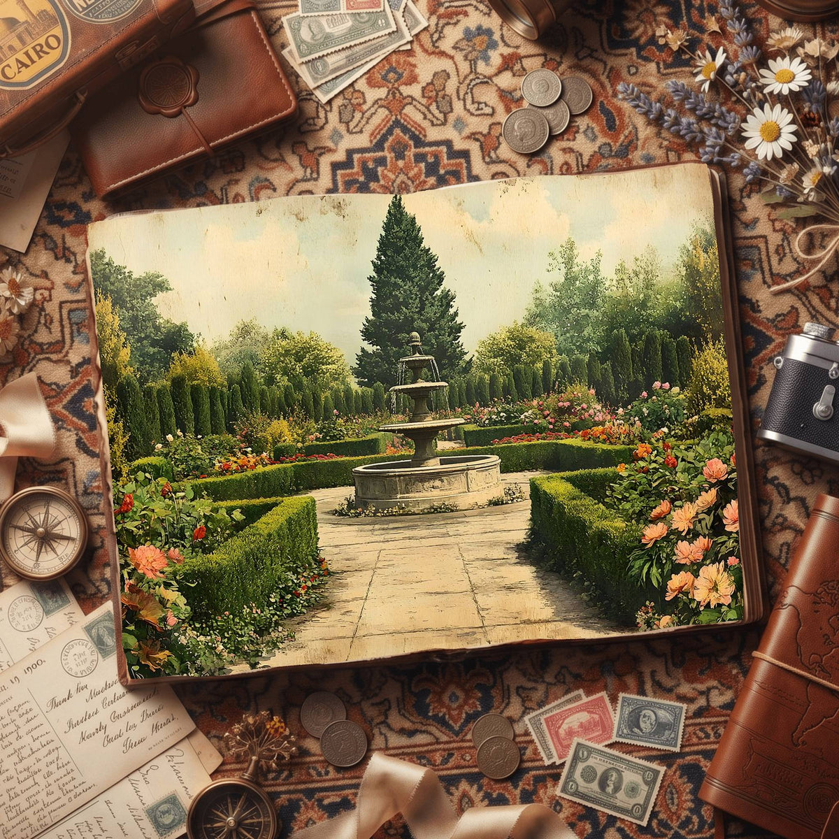 Botanical printable junk journal paper, page preview 13