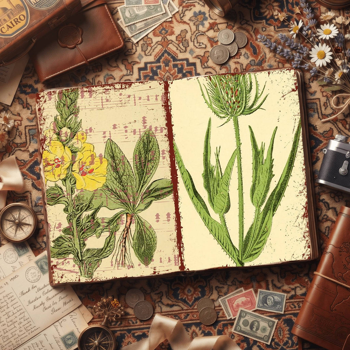 Botanical printable junk journal paper, page preview 16