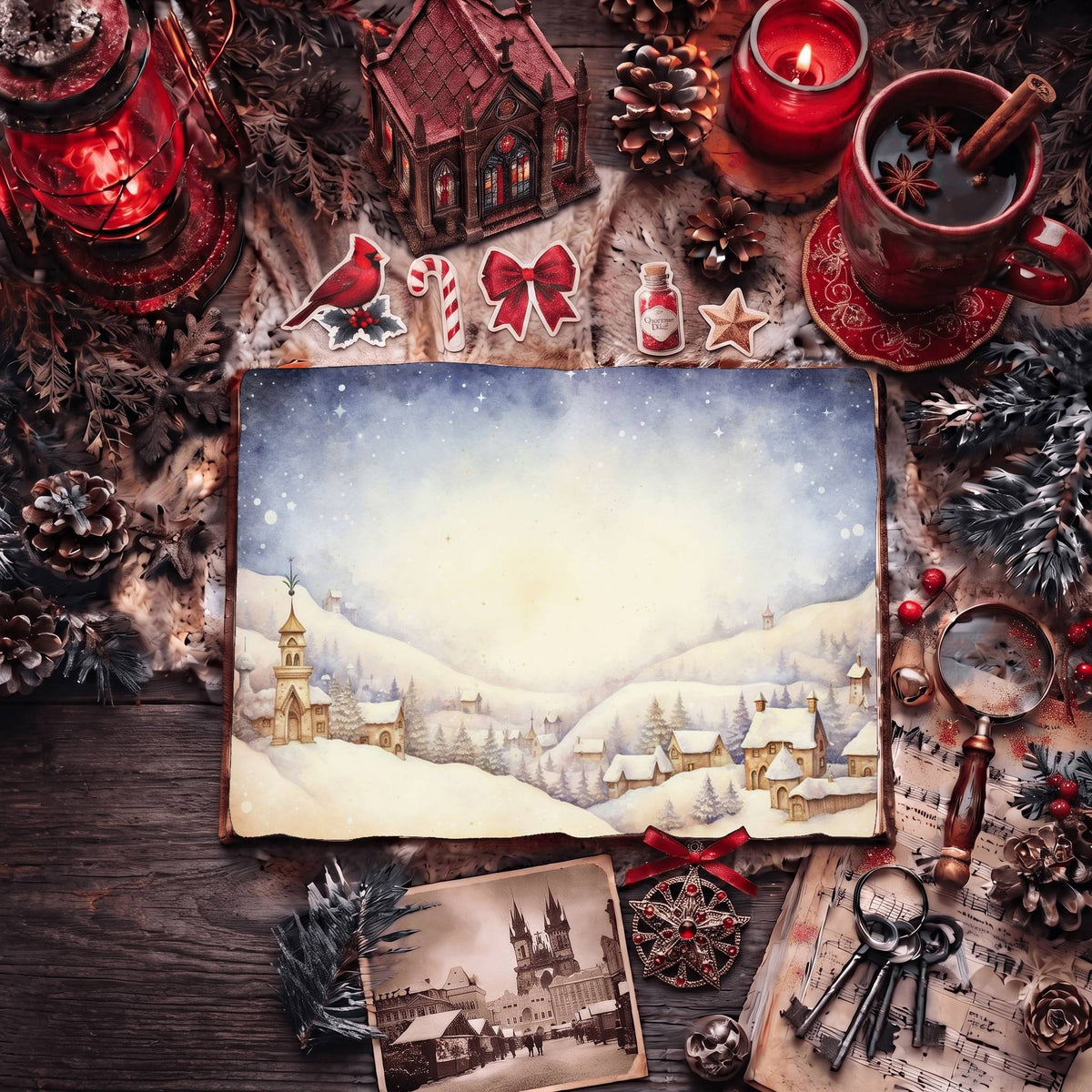 Christmas Village Digital Papers