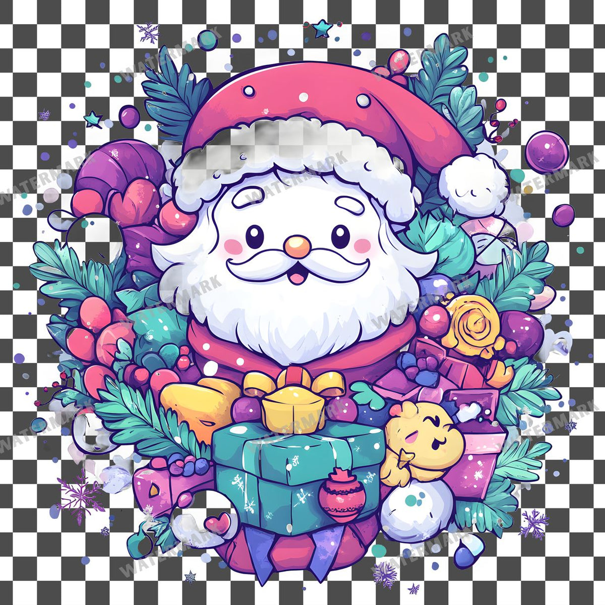 Christmas Kawaii Style Clipart Pngs