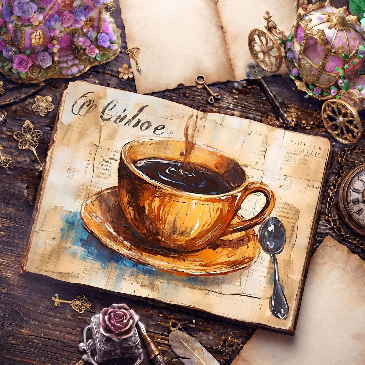 Coffee Cups Digital Papers