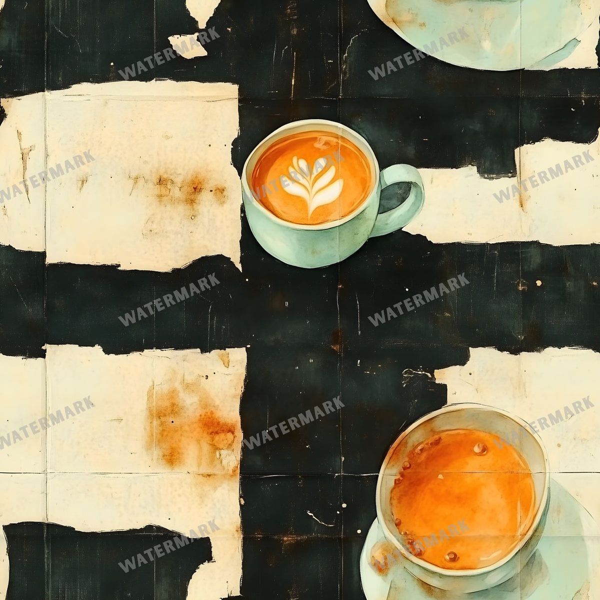 Coffee seamless pattern digital paper, repeating design 16