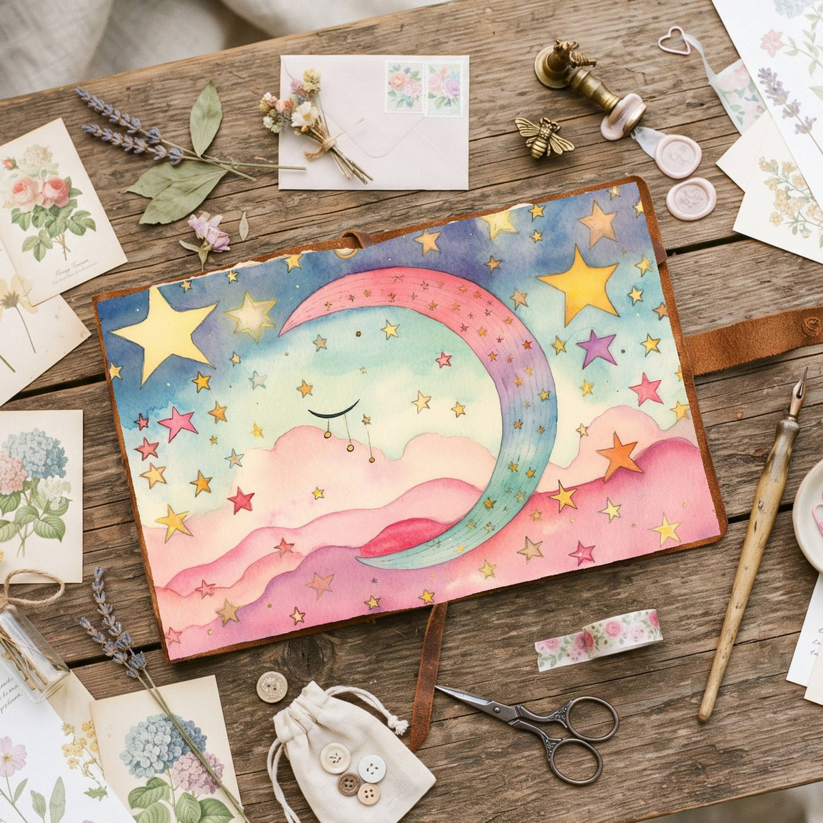 Colourful Pastel Celestial Digital Papers