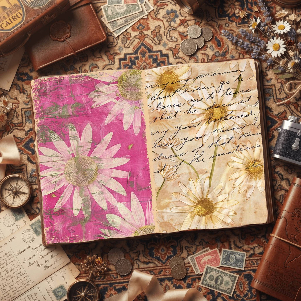 Daisy Flowers Digital Papers