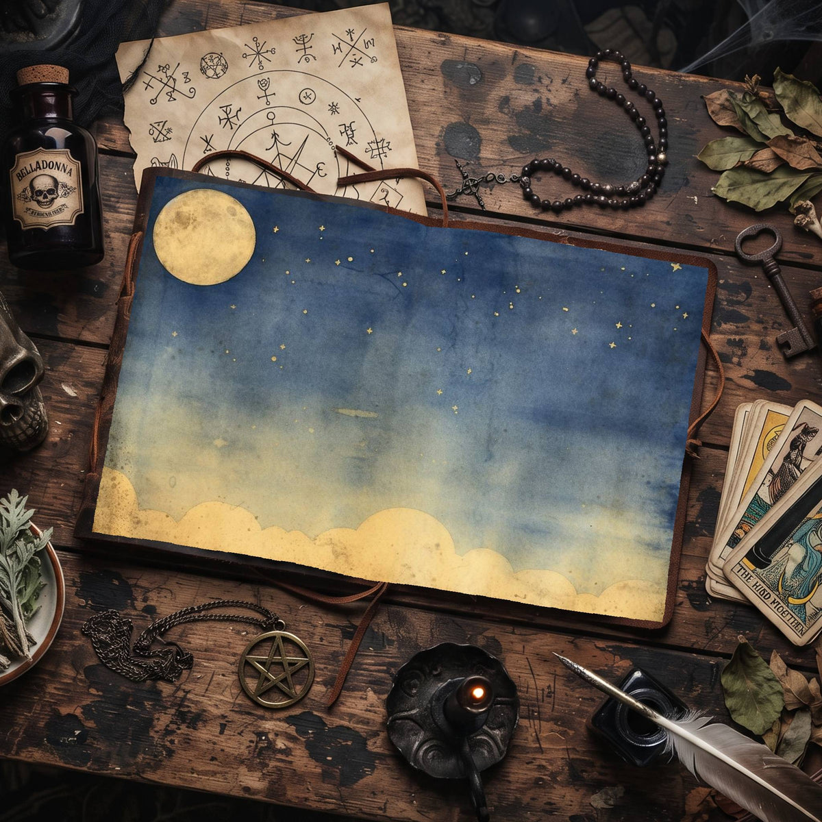 Dark Night Moon Digital Papers