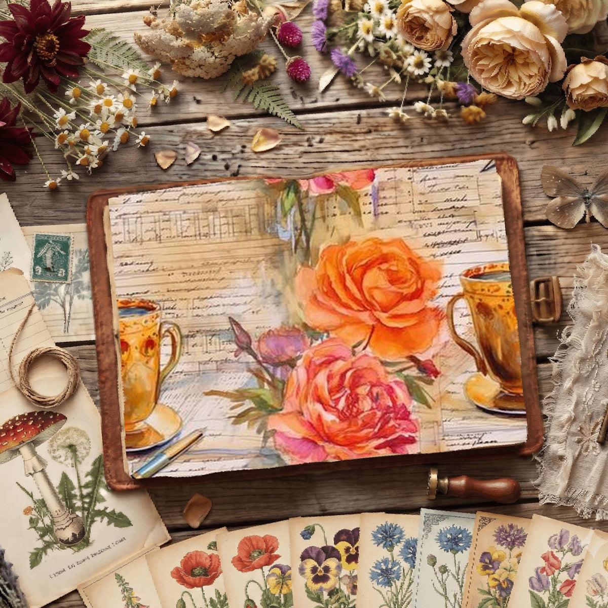 Floral Coffee Digital Papers