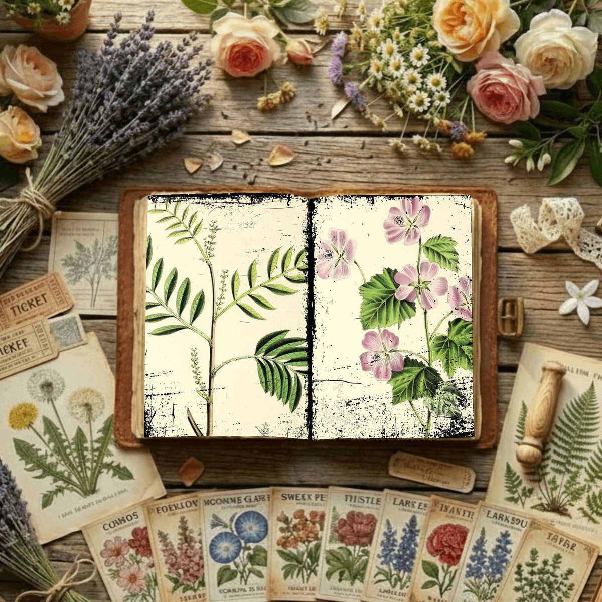 Floral Illustrations Digital Papers