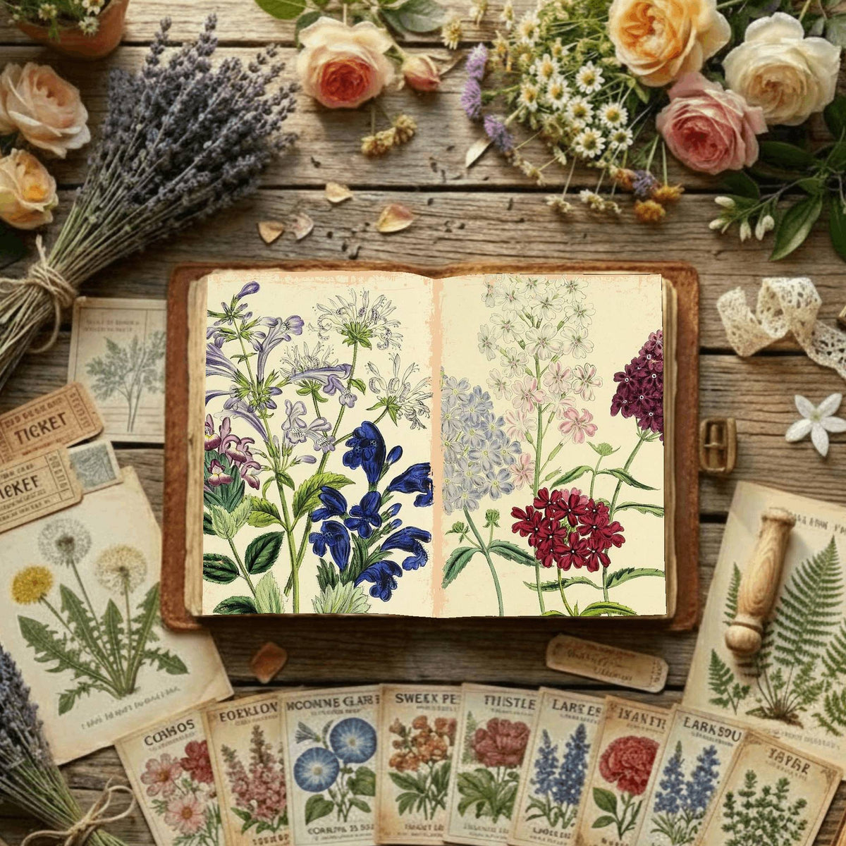 Floral Illustrations Digital Papers
