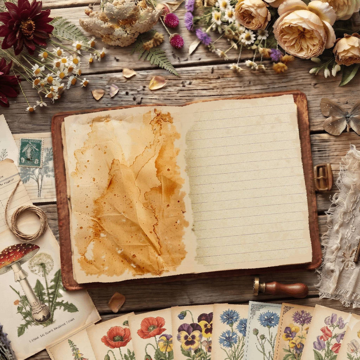 Floral Illustrations Digital Papers