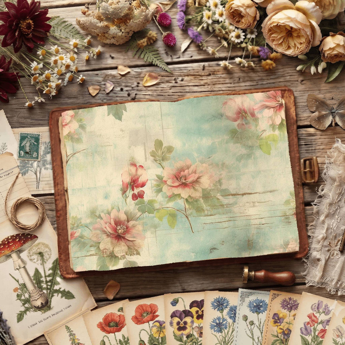 Floral Shabby Digital Papers