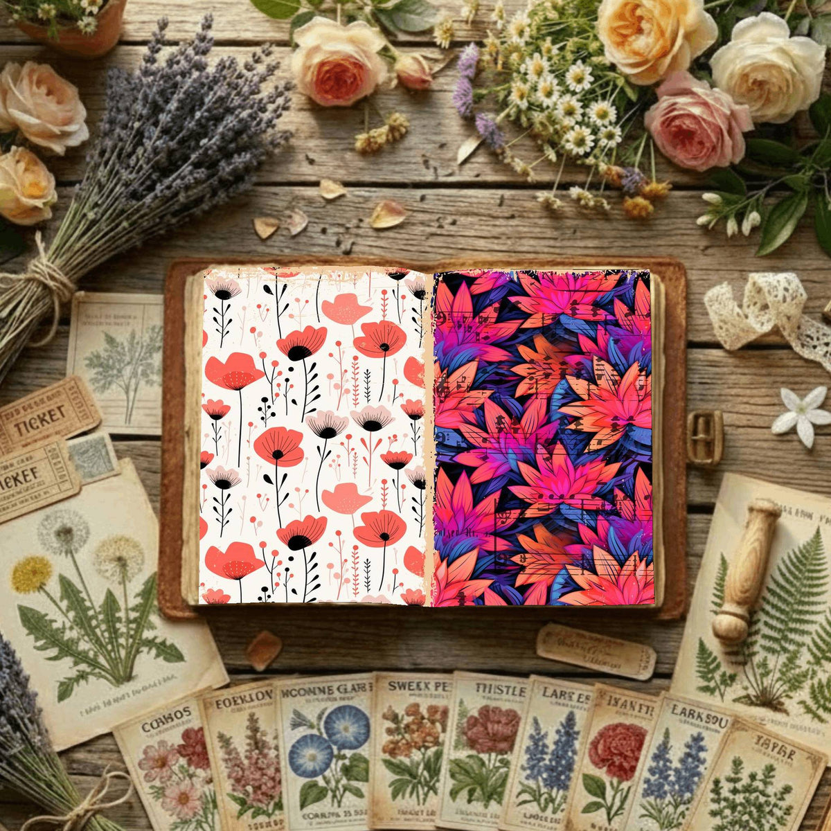 Floral Digital Papers