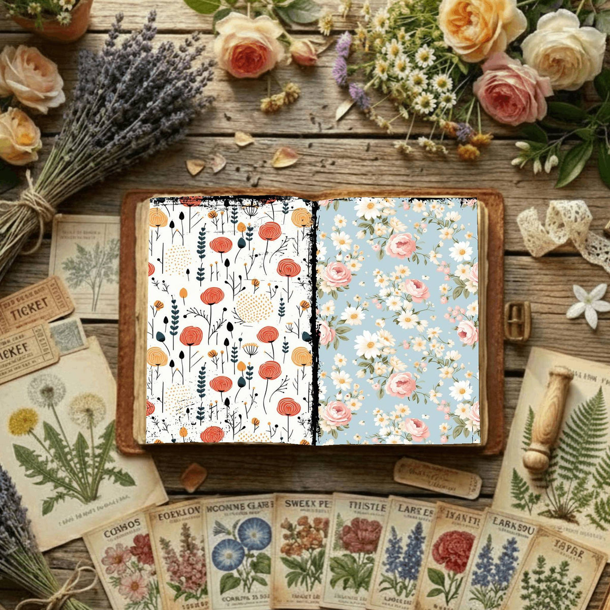 Floral Digital Papers