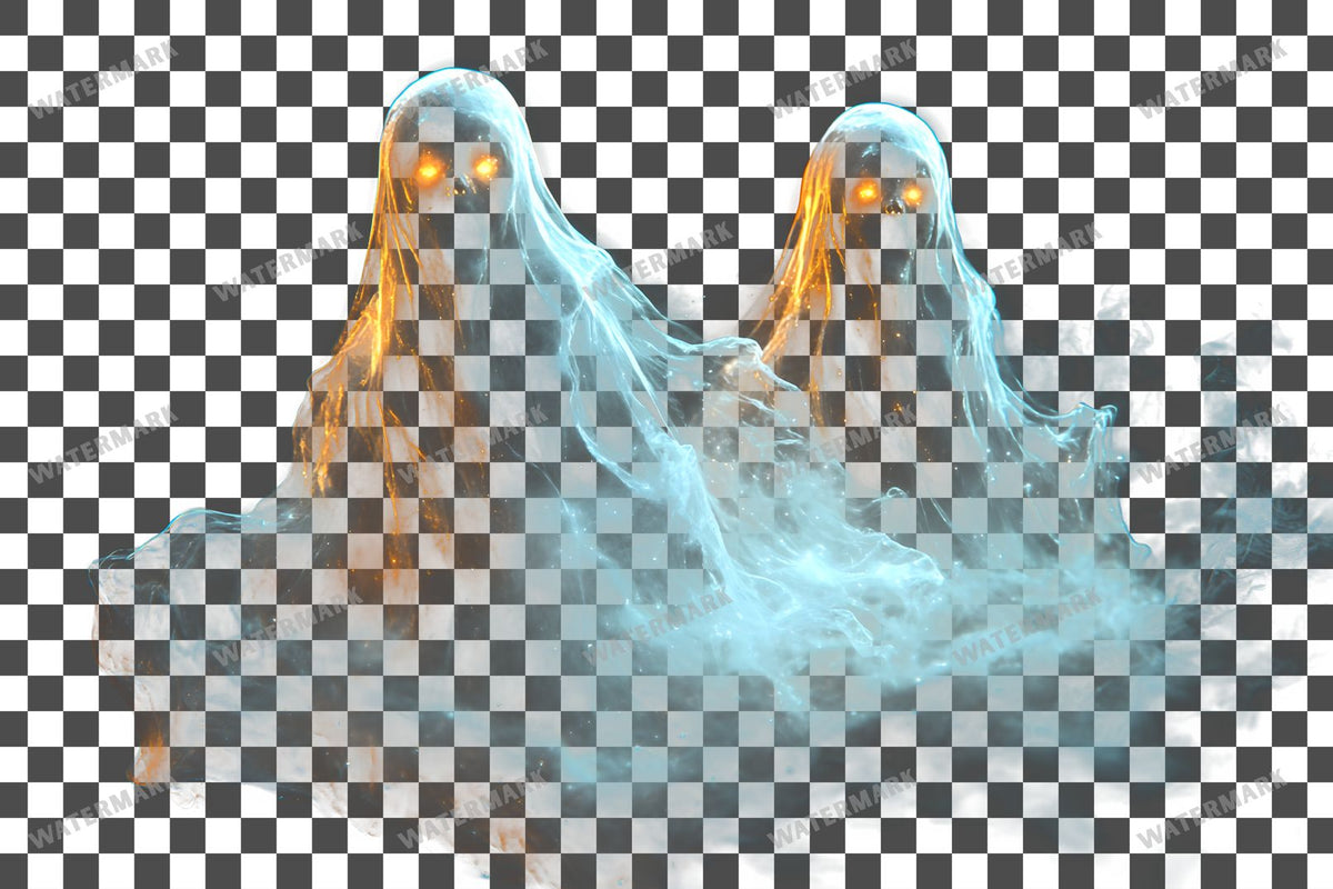 Ghostly Apparitions PNG overlay on a transparent checkered background, preview 16