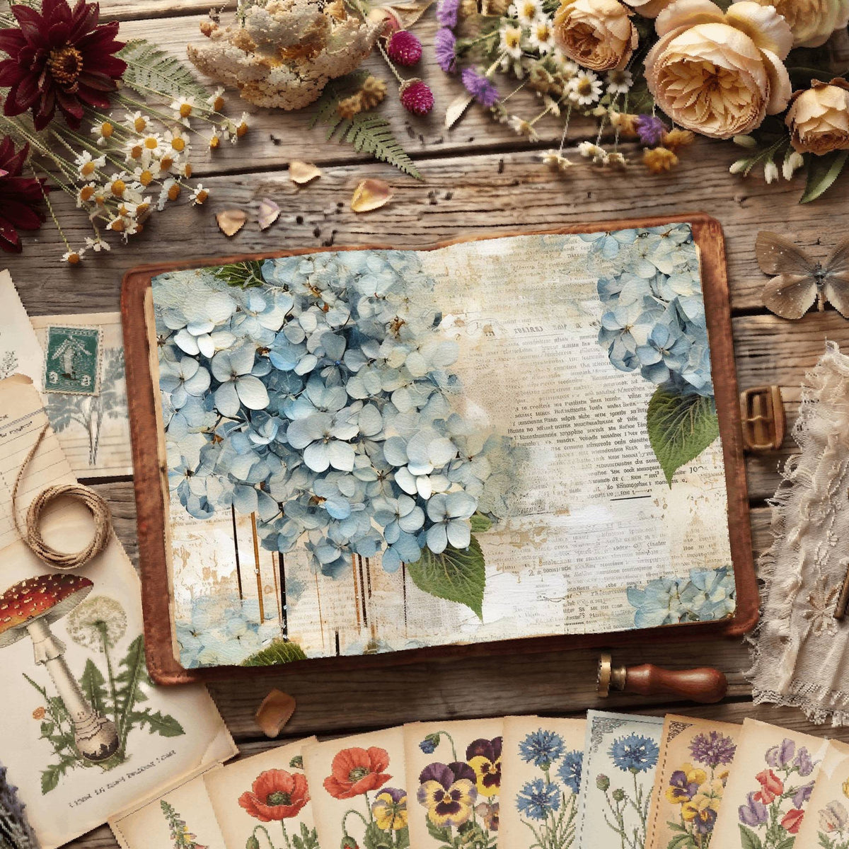 Hydrangea Flower Digital Papers