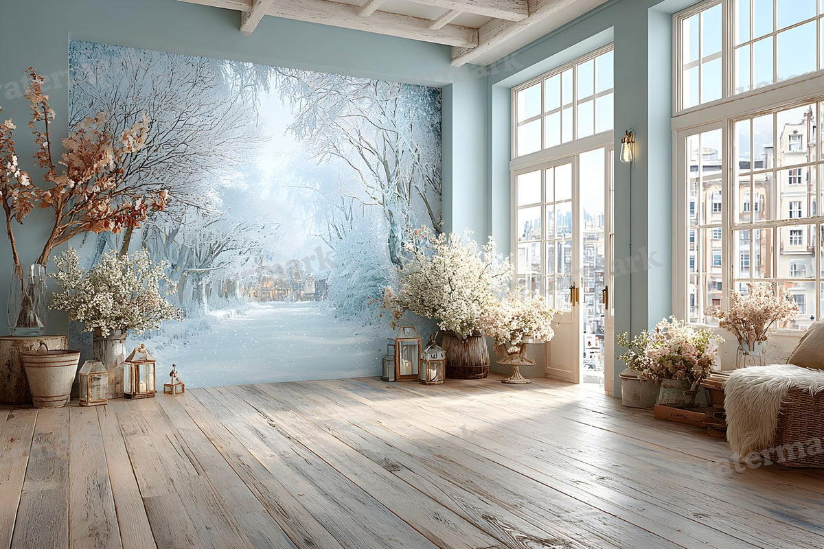 Indoor Winter Wonderland Backdrop Images