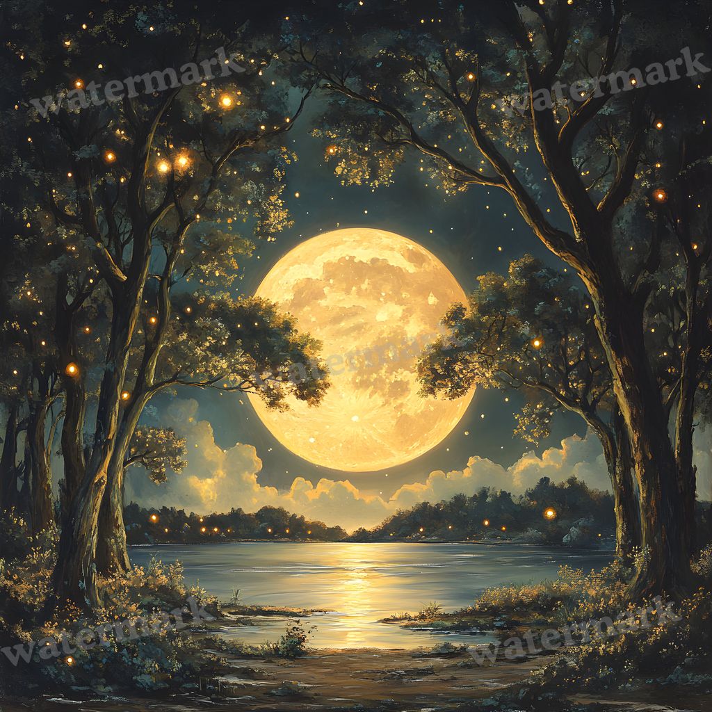 Moonlit Clearing Backdrop Images