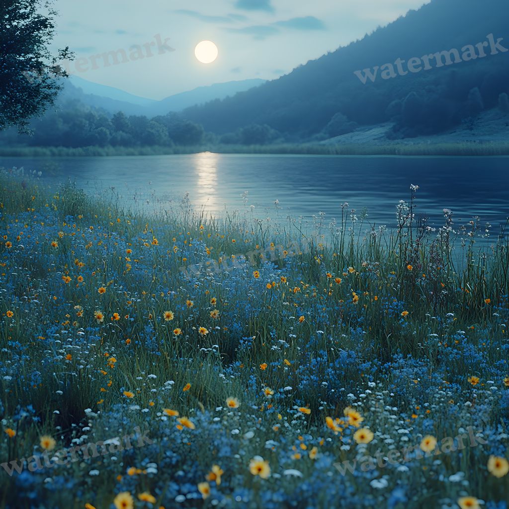 Moonlit Field Backdrop Images