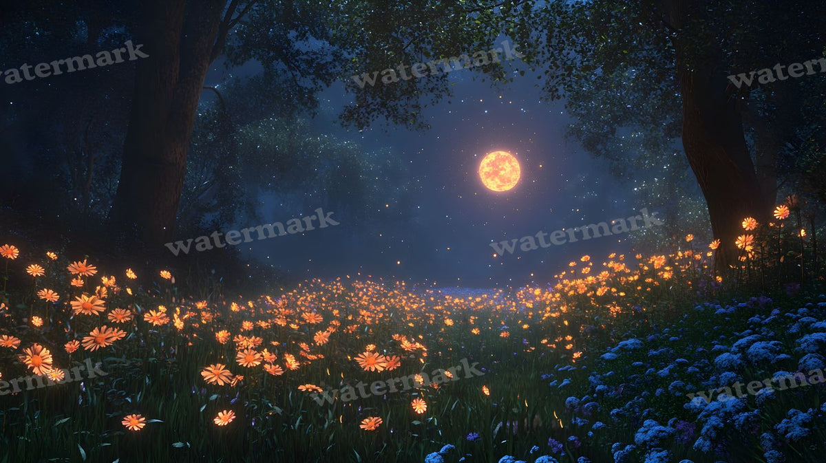 Moonlit Meadow Backdrop Images