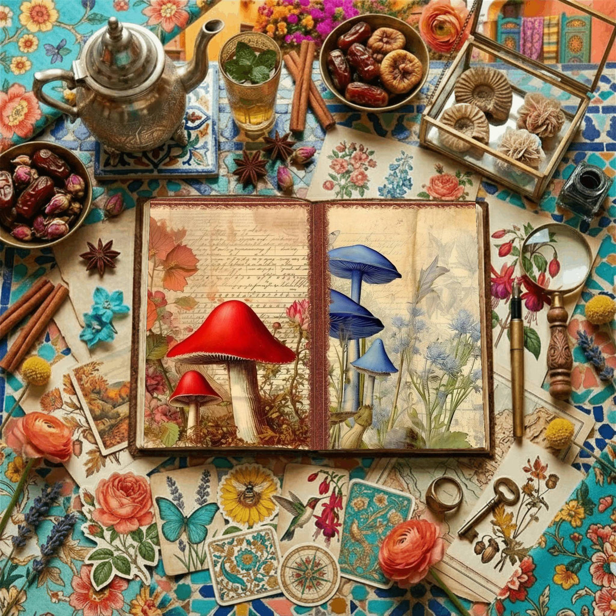 Mushroom Botanical Garden Digital Papers