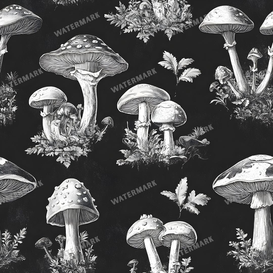 Mushrooms Seamless Pattern
