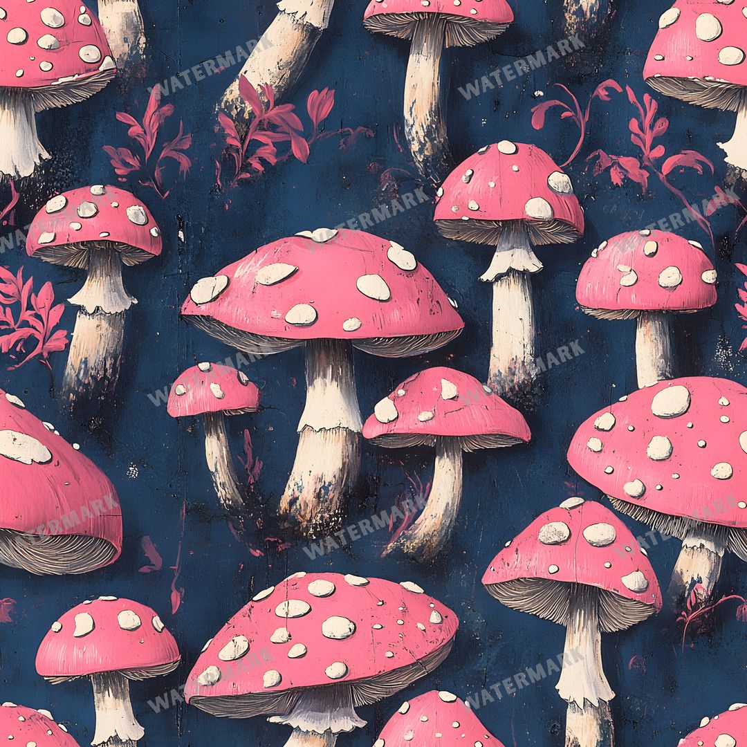 Mushrooms Seamless Pattern