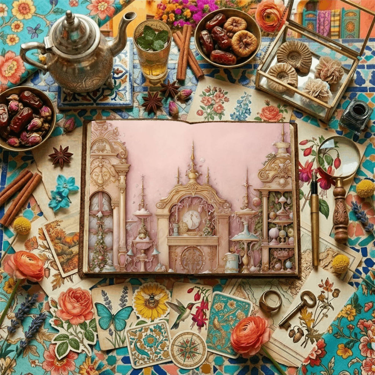 Pastel Christmas printable junk journal paper, page preview 16