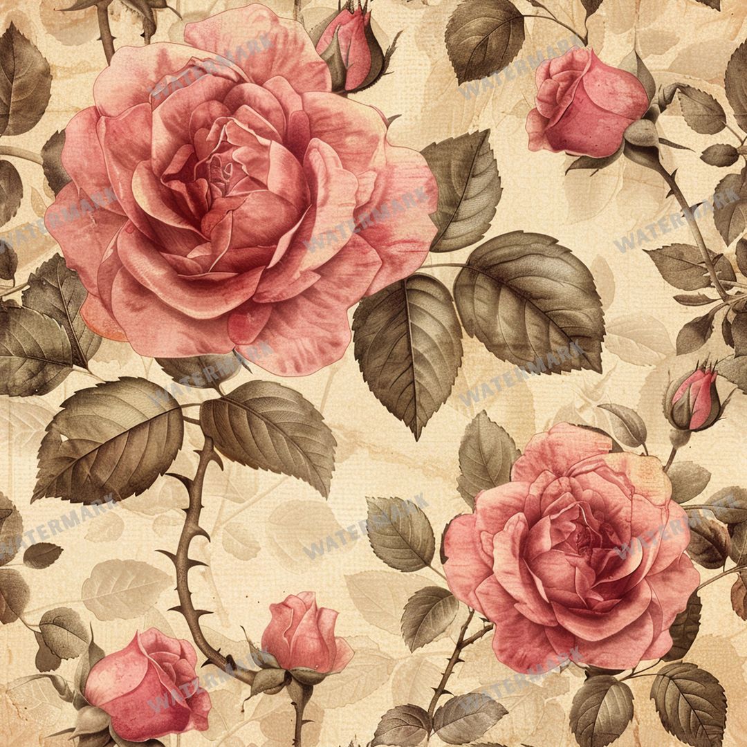 Pink Roses Seamless Pattern