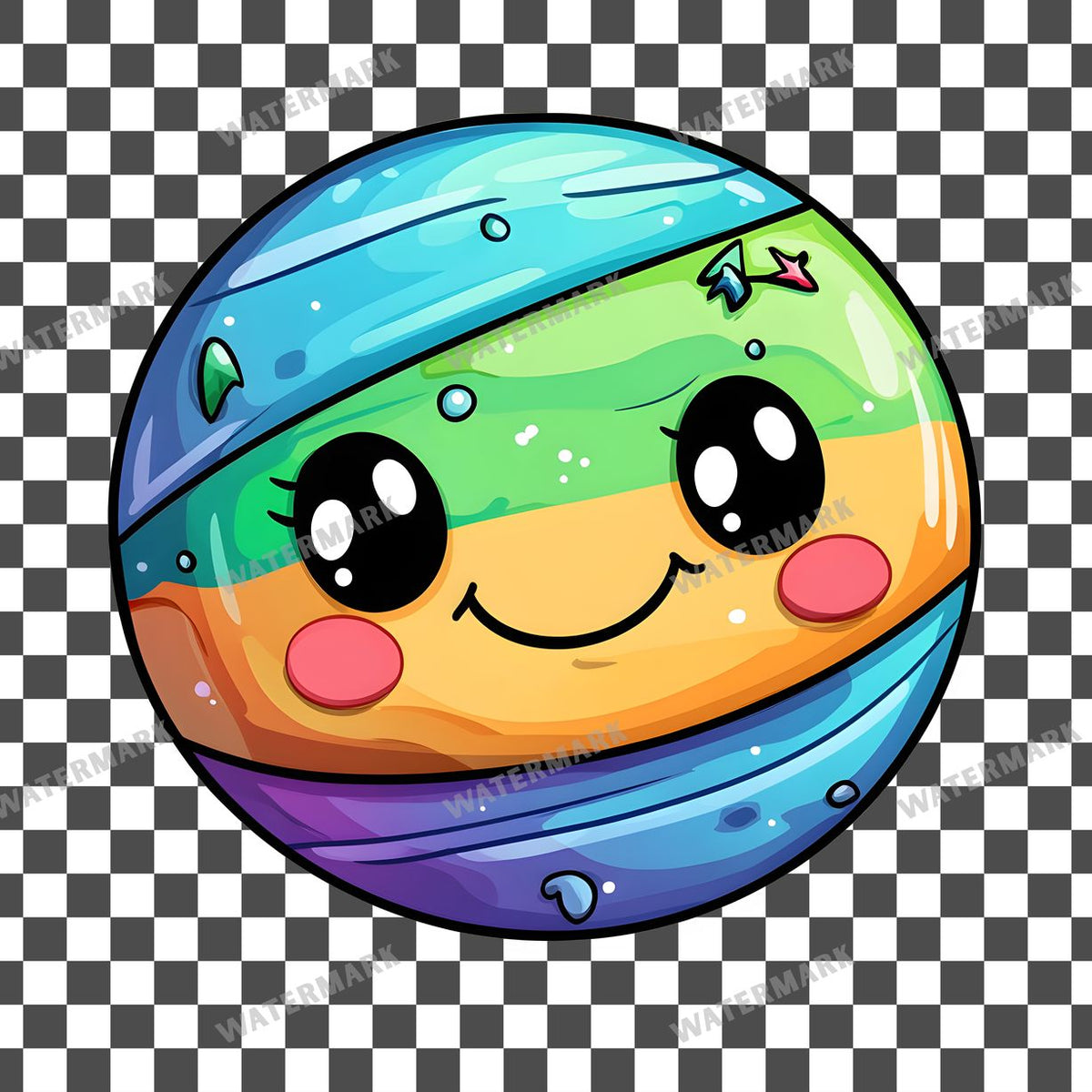 Planet Kawaii Style Clipart Pngs