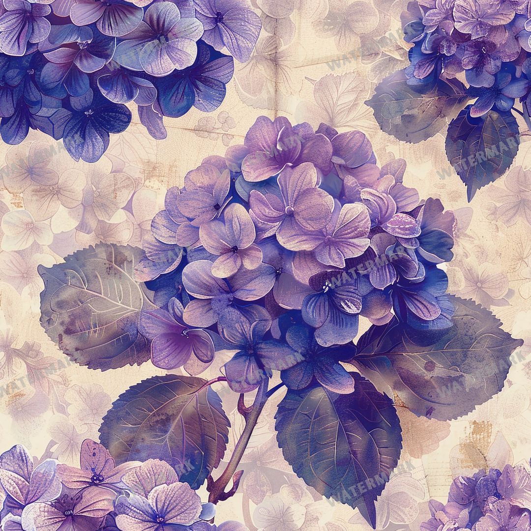 Purple Flowers Seamless Pattern