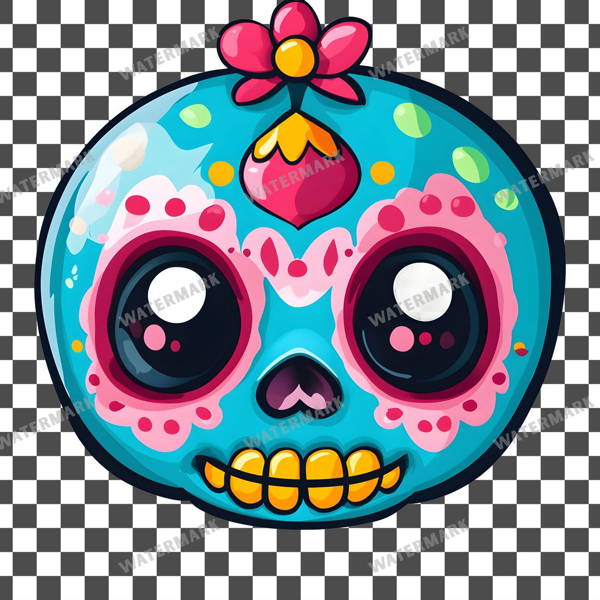 Skull Kawaii Style Clipart Pngs