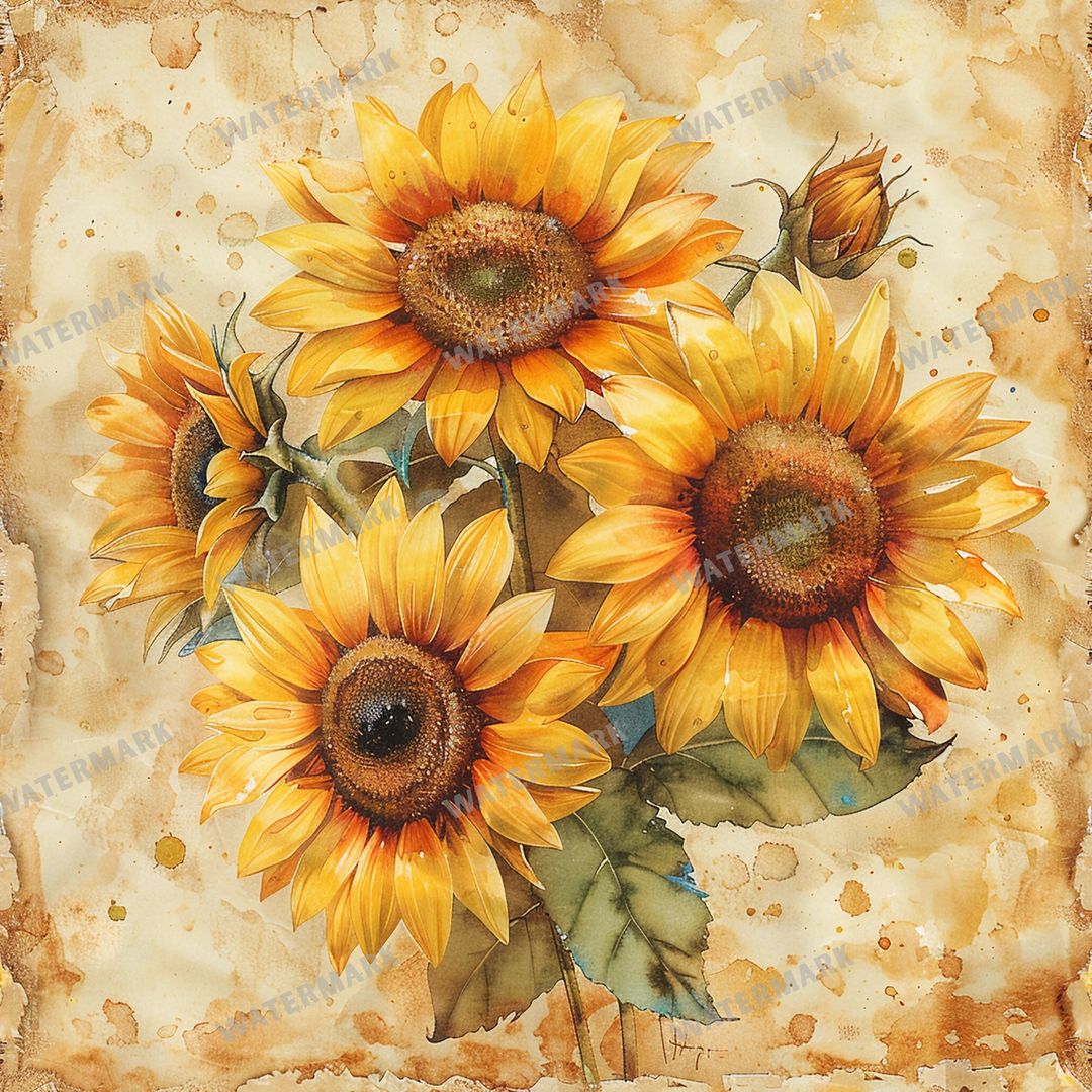 Sunflowers Seamless Pattern