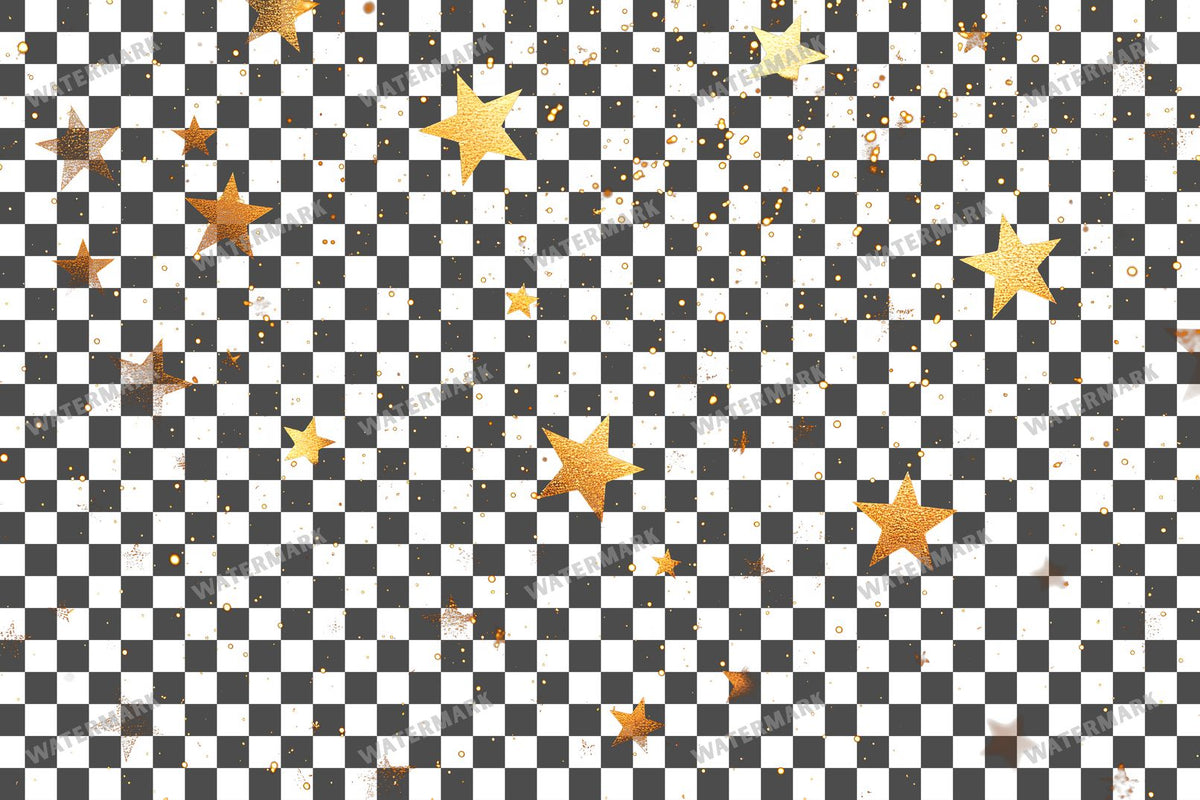 Twinkling Gold Stars Transparent Overlay Pngs