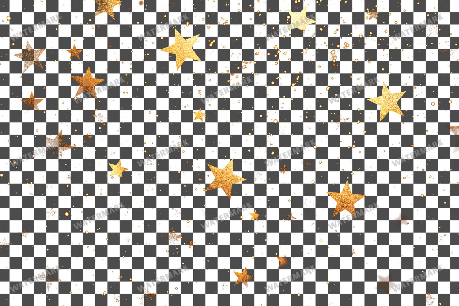 Twinkling Gold Stars Transparent Overlay Pngs