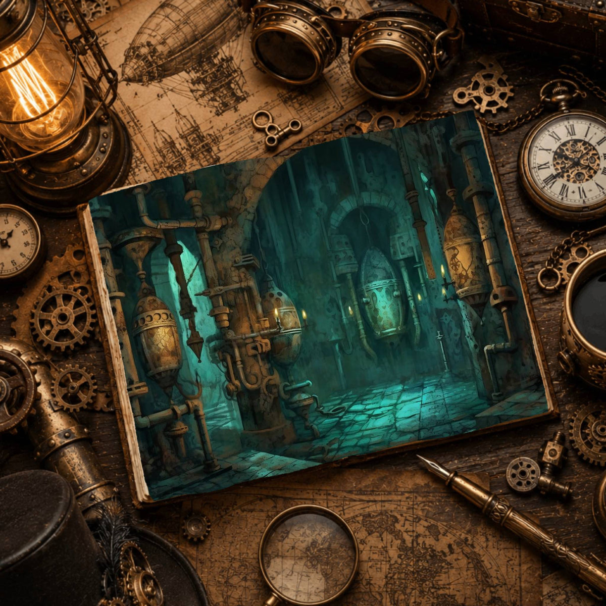Underwater Steampunk Digital Papers