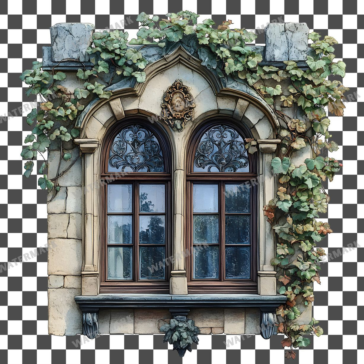 Window Vintage Style Clipart Pngs