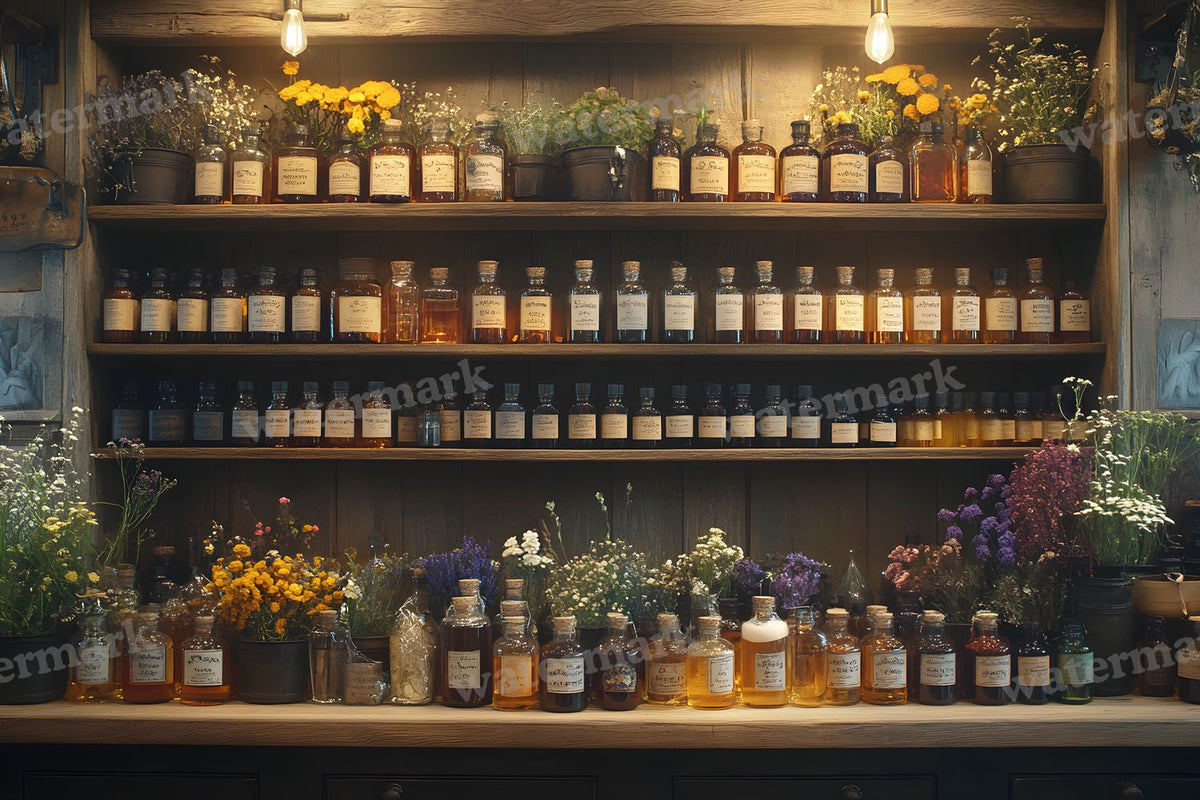 Witch Apothecary Scene Backdrop Images