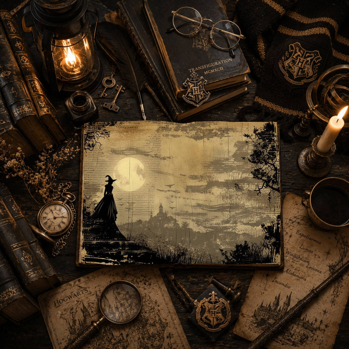 Witch printable junk journal paper, page preview 16