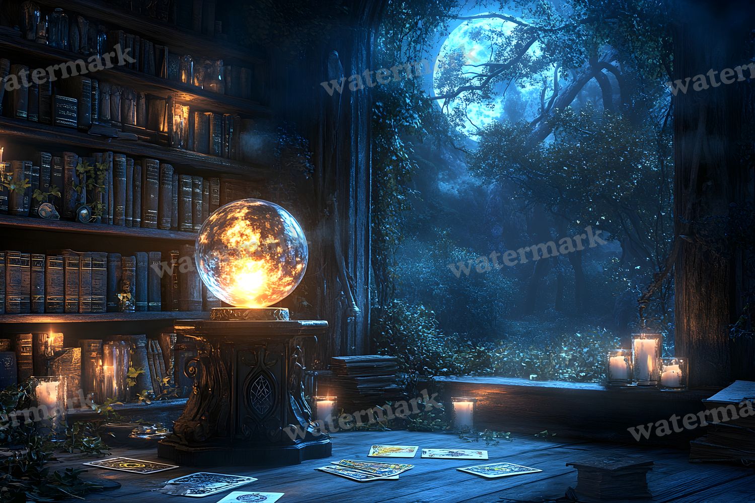 Witchs Crystal Ball Backdrop Images