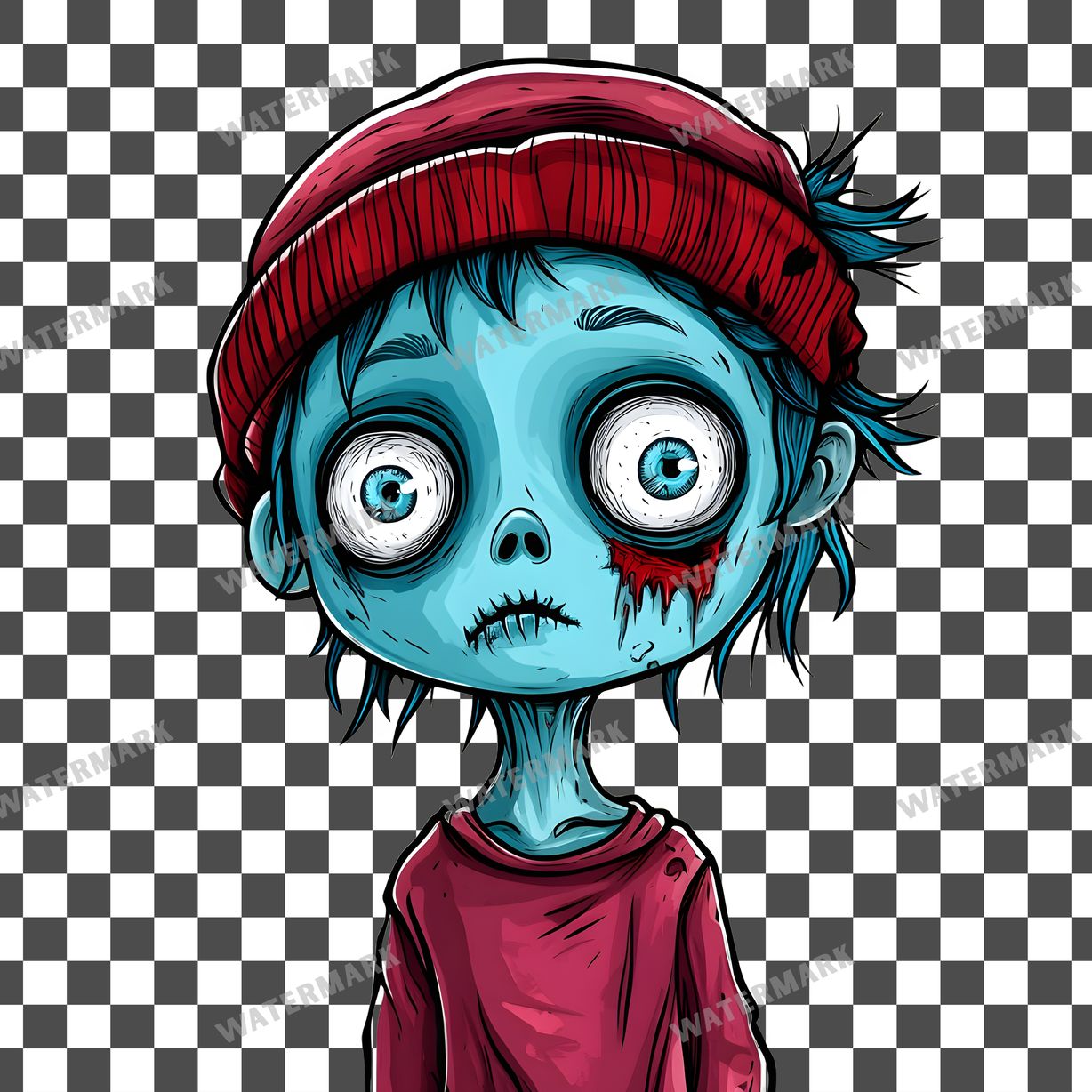 Zombie Kawaii Style Clipart Pngs