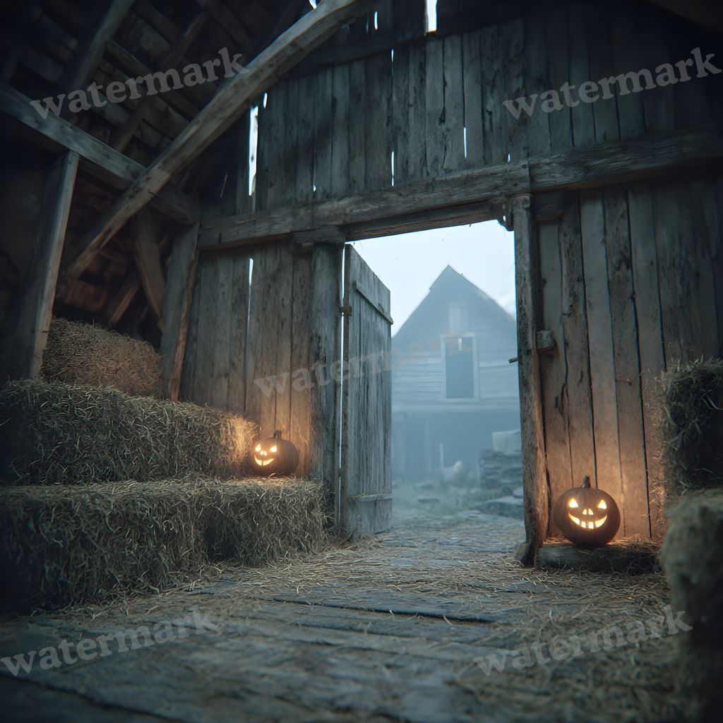 Abandoned Barn Loft At Midnight Backdrop Images