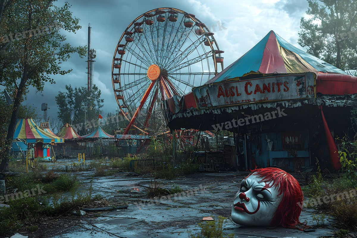 Abandoned Carnival Spooky Backdrop Images