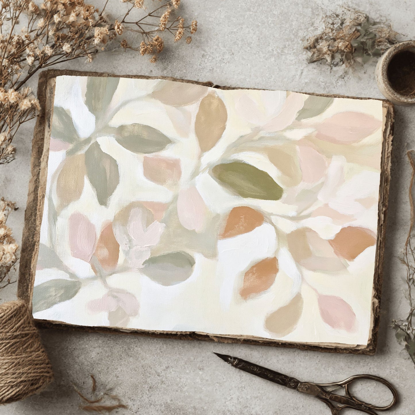 Abstract Botanical Leaves Painting